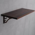 Mahogany Shiny Wall Shelf with Romantic Bracket Set