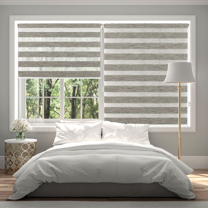 Zebra Blind for Window or Door Brown