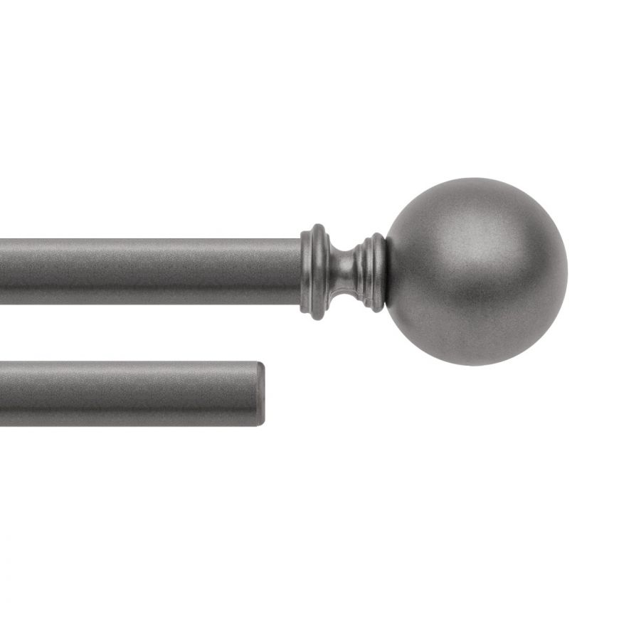 Exclusive Home Catherine 1" Curtain Rod And Finial Set, Matte Silver