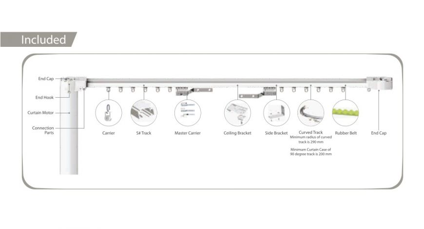 Automatic Curtain Rod (Upto 2 mtrs)