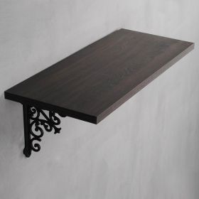 Dark Brown Wood Shelf with Opera Bracket Set