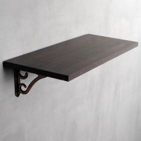 Dark Brown Wood Shelf with Romantic Bracket Set