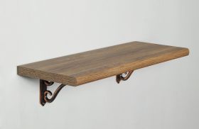Sheesham Natural Wood Shelf with Romantic Bracket Set