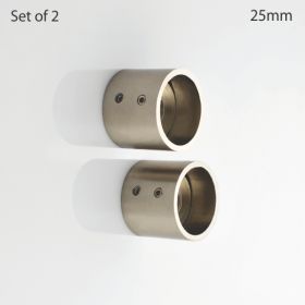 Wall Bracket Iron 25 mm Ø Satin Silver