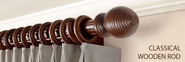 wooden curtain rods