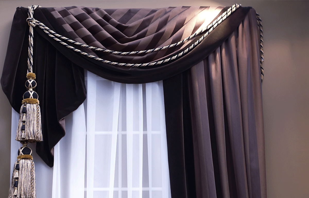 curtain valances with tieback